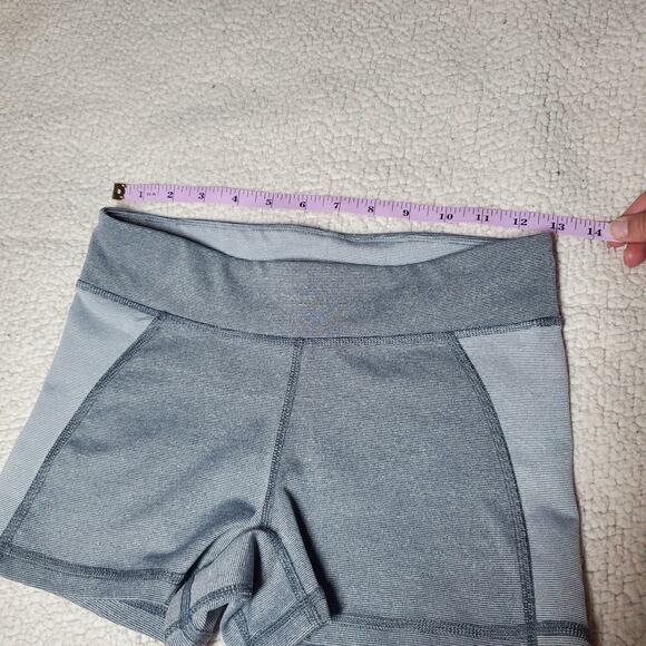 Aero Live Love Dream Yoga Athletic Shorts M Grey Stripe Activewear Compression - Picture 11 of 14